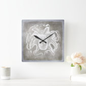Kustneutrale Waterverf Octopus Silver Pewter Vierkante Klok (Huis)
