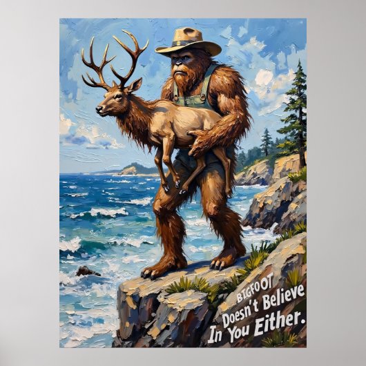 Kustnieuwsgierigheid: Bigfoot en de Elk Poster (Voorkant)
