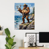 Kustnieuwsgierigheid: Bigfoot en de Elk Poster (Thuiskantoor)
