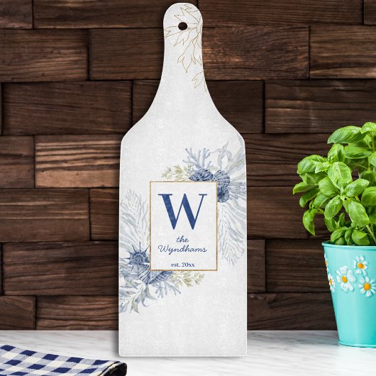 Kustoceaan schelpen aangepaste monogram ingesteld snijplank