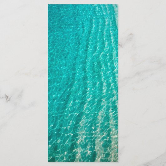 Kustoceaan Zomer Strand Bestemming Bruiloft Menu (Achterkant)