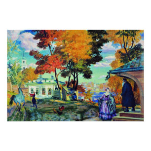 Kustodiev - Herfst, 1924 beeldende kunst schildere Perfect Poster