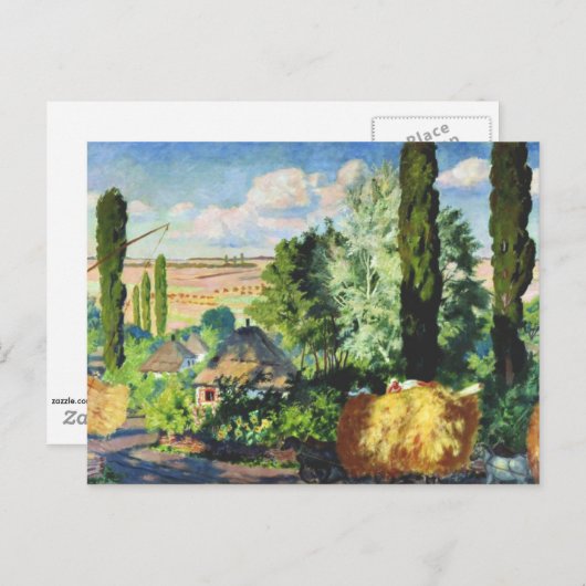 Kustodiev - Landschap in Oekraïne Briefkaart (Voorkant / Achterkant)