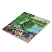 Kustodiev - Promenade along the Volga, Tegeltje (Zijkant)