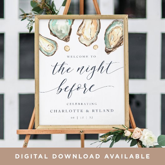 Kustoester repetitie diner welkomstbord poster