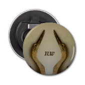 Kustpaar van Herons Monogrammed Button Flesopener (Voorkant)