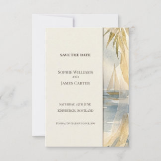 Kustpalm Save The Date-kaart Date