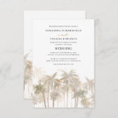 Kustpalm Trees Wedding Kaart (Voorkant / Achterkant)