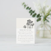 Kustpalmboom schetsboeken voor Baby shower Informatiekaartje (Staand voorkant)