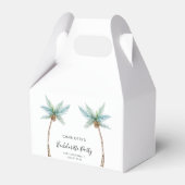 Kustpalmboom Script Bachelorette Feest Bedankdoosjes (Achterkant)