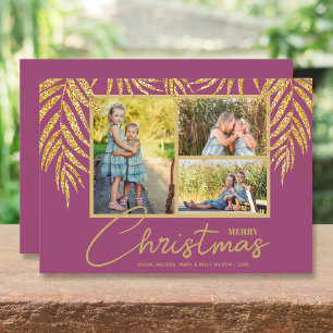 Kustpalmfotocollage kerstmis feestdagenkaart