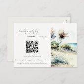 Kustpalmstrand zeebaars QR-code RSVP Informatiekaartje (Voorkant / Achterkant)