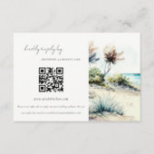 Kustpalmstrand zeebaars QR-code RSVP Informatiekaartje (Voorkant)