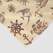 Kustpatroon op zand tissuepapier (Detail)