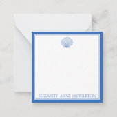 Kustpreppy Blue en White Shell op maat Notitiekaartje (Voorkant)