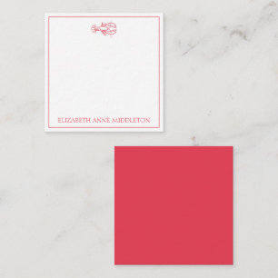 Kustpreppy Red en White Lobster gepersonaliseerd Notitiekaartje