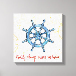 Kustprijsopgave Familie brengt me altijd thuis Canvas Afdruk