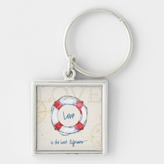 Kustprijsopgave | Liefde is de beste levensredder Sleutelhanger (Voorkant)