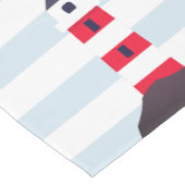 Kustrode vuurtoren & strepen medium tafelloper (Hoek)