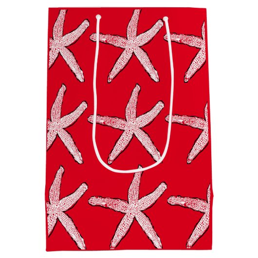 Kustroodwitte kerst medium cadeauzakje (Achterkant)