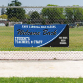 Kustroomblauw Welkom terug naar schoolbanner Spandoek (Insitu)