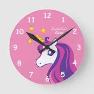 Kustroze kamer kinderkamer van eenhoorn kind ronde klok