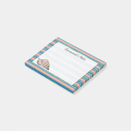 Kustroze Seashell Custom Name Post-it® Notes (Schuin)