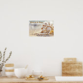 Kustrust: Zeeschelp op zonovergoten strand Poster (Keuken)