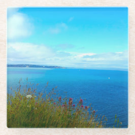 Kustscène glazen onderzetter