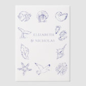 kustschelpen | Beach Wedding Overlay Vellum Uitnodigingen (Voorkant)