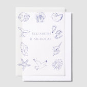kustschelpen | Beach Wedding Overlay Vellum Uitnodigingen (Offset)