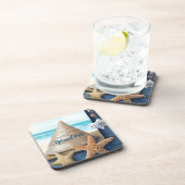 Kustschelpen en Starfish Aangepast Bier Onderzetter (Rechterzijde)