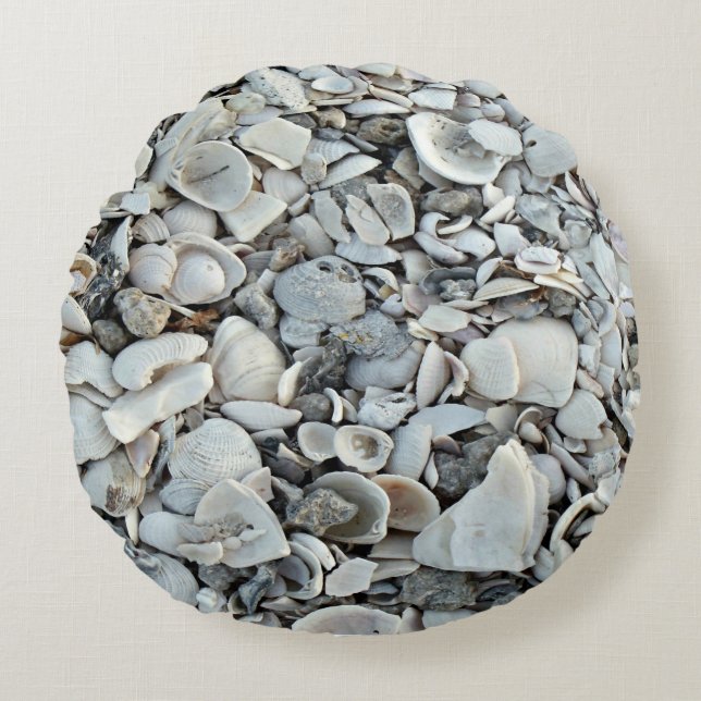 Kustschelpen Ronde Accent Rond Kussen (Voorkant)