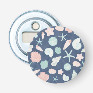 Kustschelpen Strand & Oceaan Design Button Flesopener