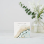 Kustscherm met golven van het Zee Zand Beach Hair Vierkante Visitekaartje (Staand voorkant)