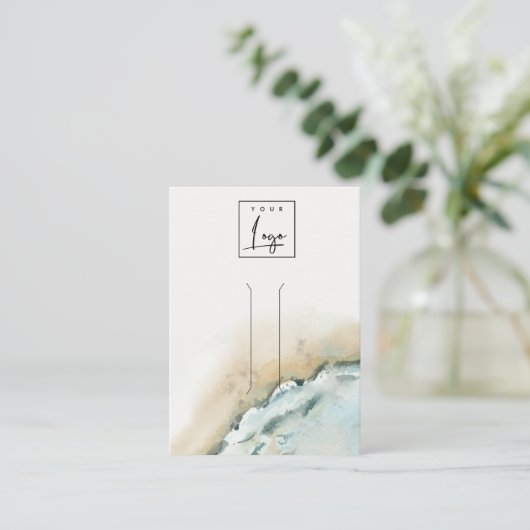 Kustscherm met golven van het Zee Zand Beach Hair Visitekaartje (Staand voorkant)