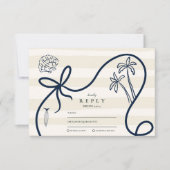 Kustschets bruiloft RSVP kaartje (Voorkant)