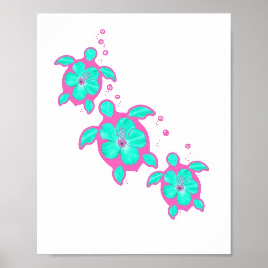 Kustschildpad Honu Hawaiian Poster (Voorkant)