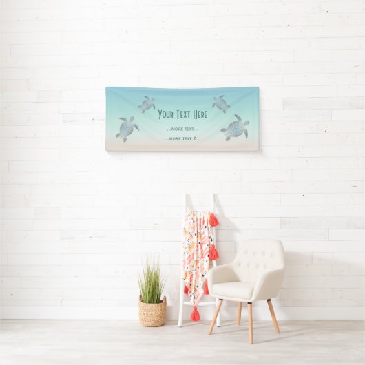 Kustschildpadden met aangrijpende stijl spandoek (Insitu)