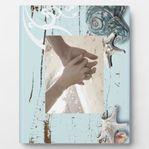 Kustschors, aquavia, blauwe zeesterren fotoplaat