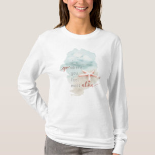 Kuststaartschar Beach Waterverf Quote T-shirt