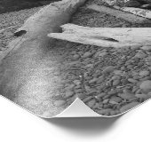 Kuststacks Zee Zwart-wit Foto Afdruk (Hoek)