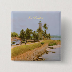 Kuststad Galle, Sri Lanka Reis Souvenir Vierkante Button 5,1 Cm