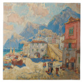 Kuststad in Spanje ( landschap) Tegeltje (Voorkant)