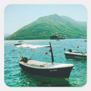 Kuststad Perast, Montenegro Vierkante Sticker