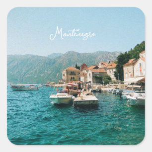 Kuststad Perast, Montenegro Vierkante Sticker