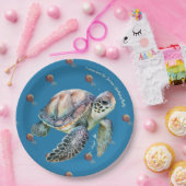 Kuststijl oceaan en schildpad Waterverf op maat Papieren Bordje (Feest)