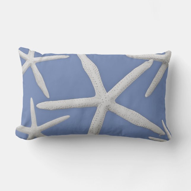 Kuststijl Trendy Starfish Blue Beach Kussen (Voorkant)