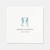 Kuststrand Aangepaste zeepaarden Servet (Voorkant)