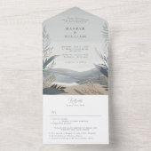 kuststrand Alles in één bruiloft uitnodigen All In One Uitnodiging (Binnen)